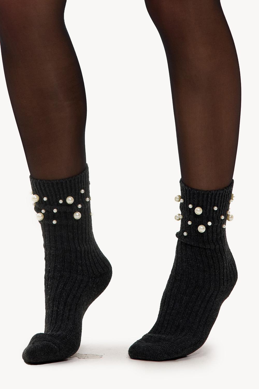 Grey pearl socks