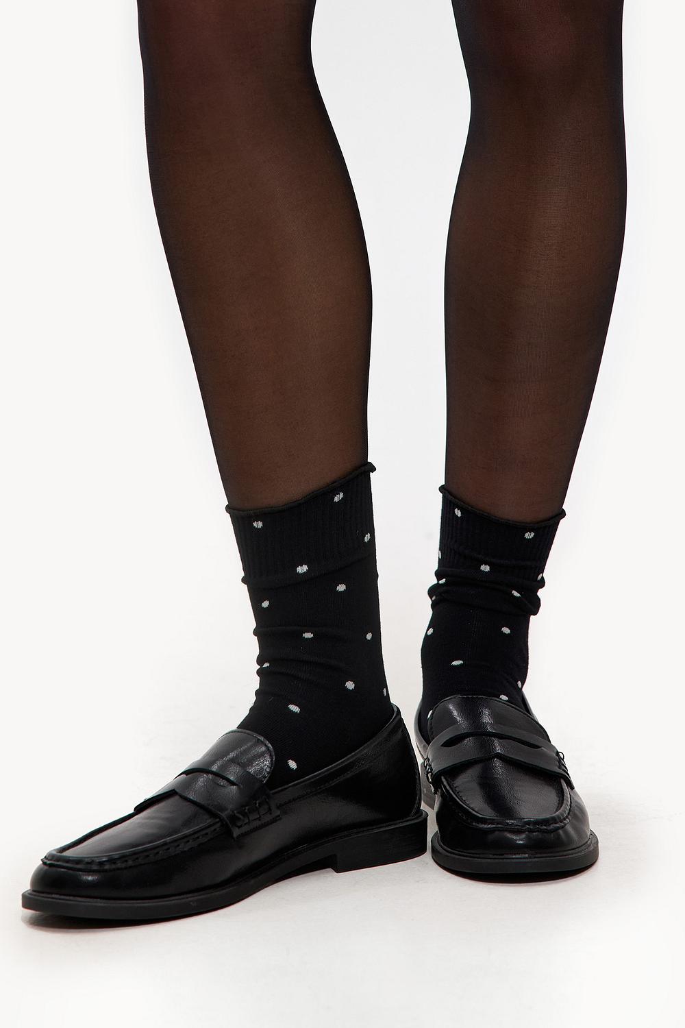 Black polka dot socks