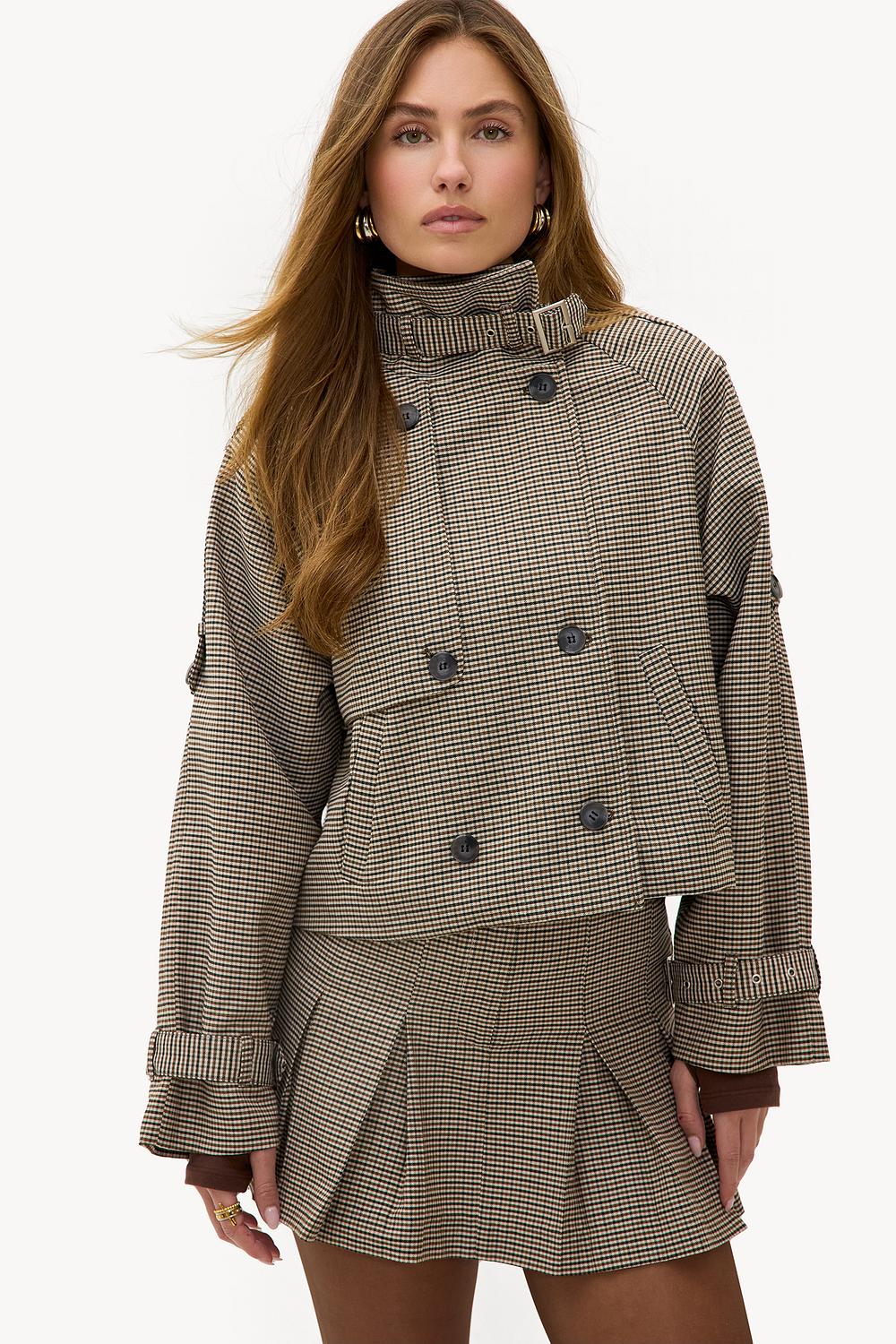 Brown checked coat