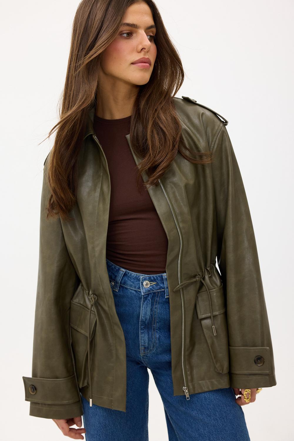 Green PU jacket