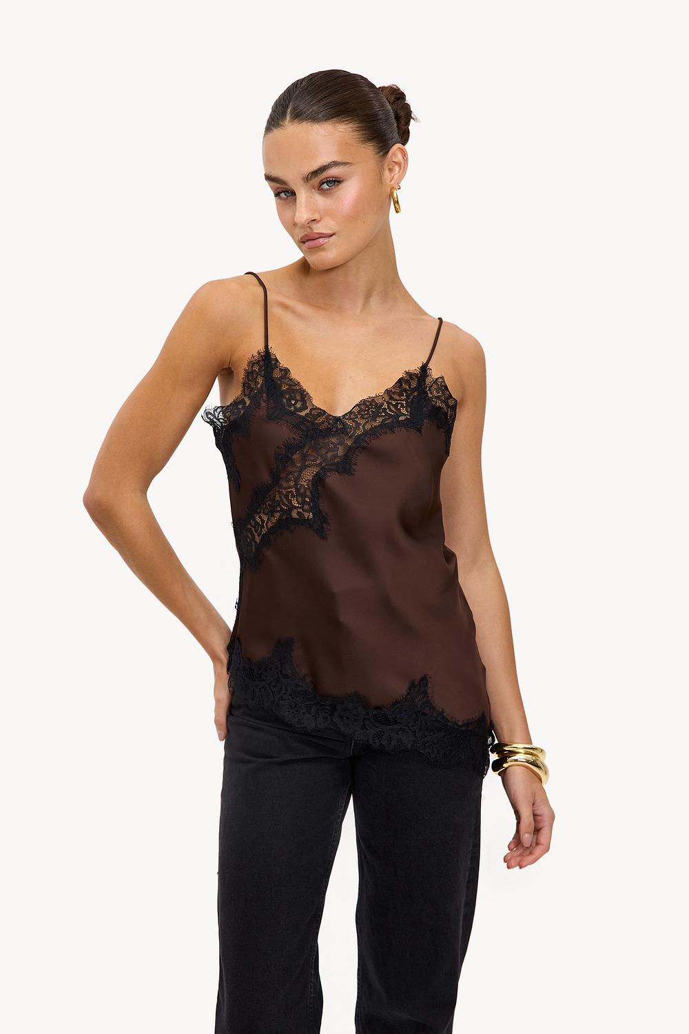 Brown top with lace
