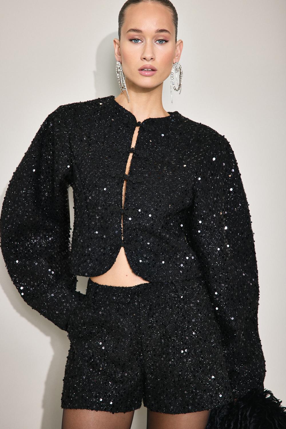 Zwarte short met sequins
