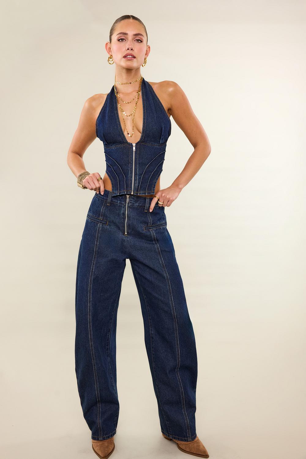 Vaqueros balloon azul oscuro