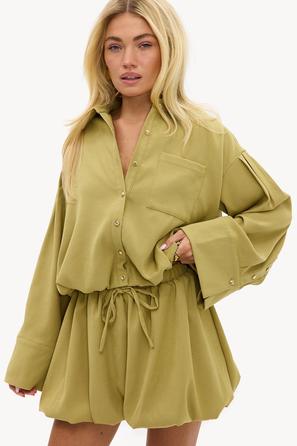 Lichtgroene balloon rok