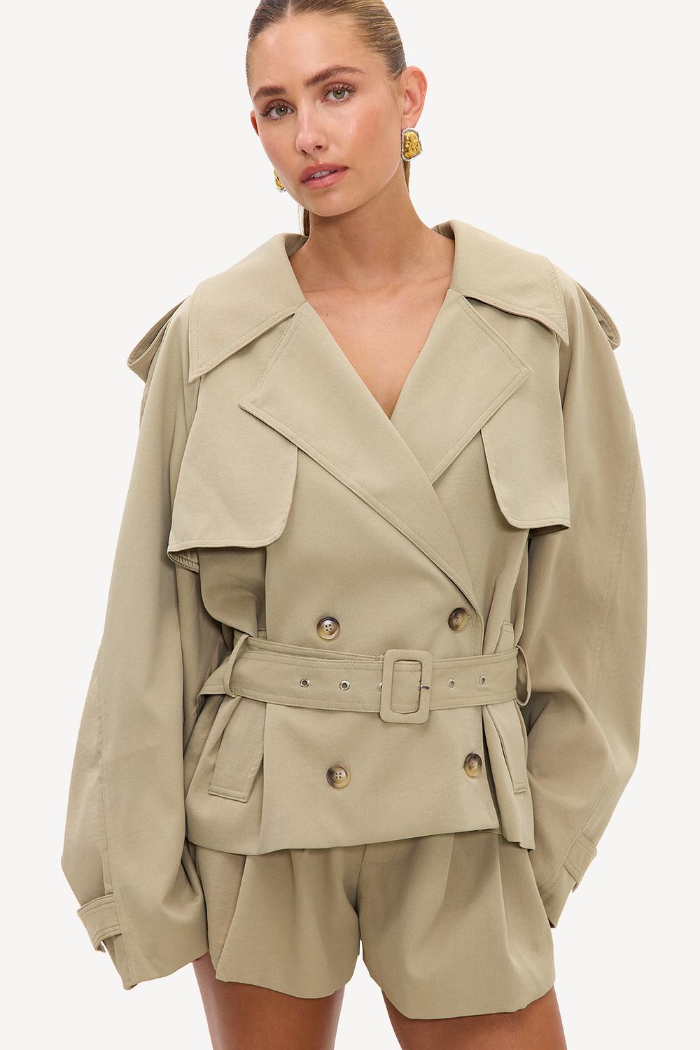 Light green trenchcoat
