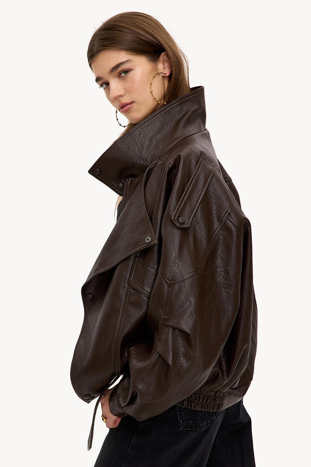 Brown PU jacket
