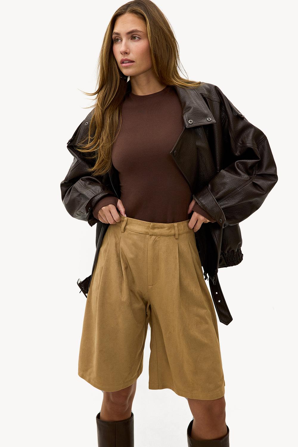 Brown bermuda shorts