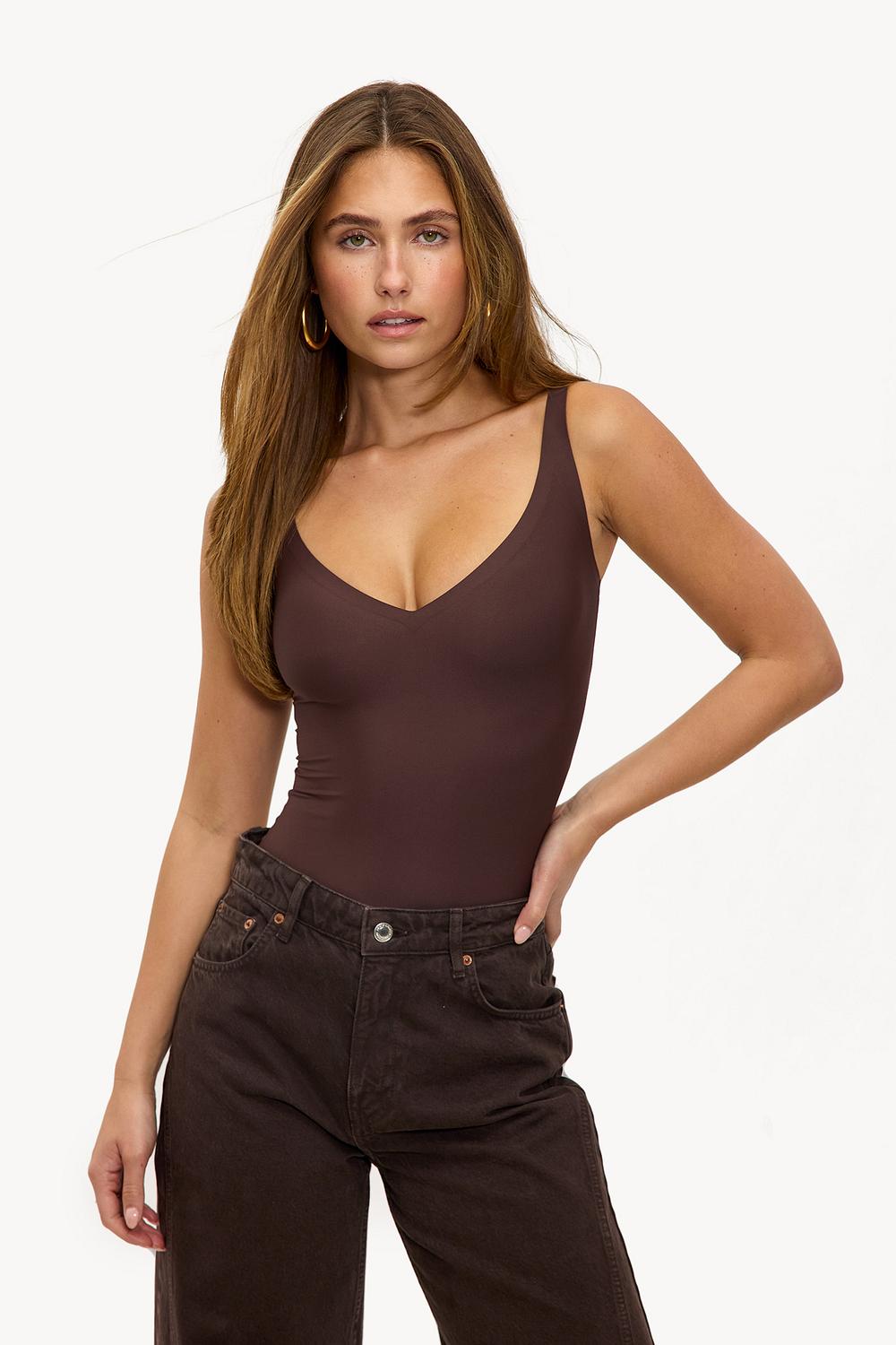 Brown fitted bodysuit