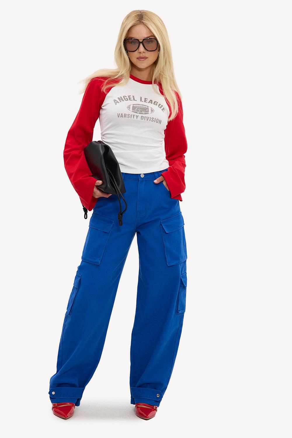 Blauwe cargo jeans