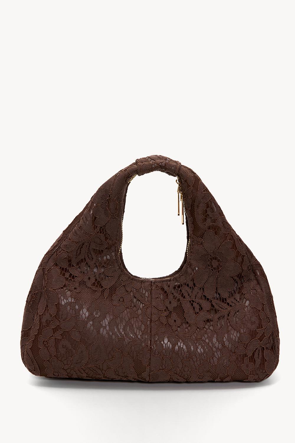 Sac marron avec détail fleuri