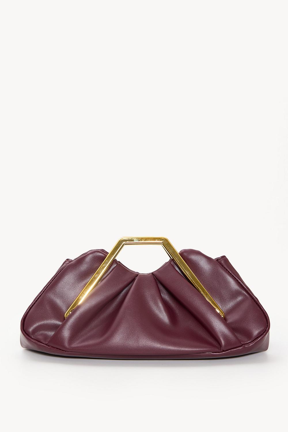 Bordeaux rode clutch met gouden detail