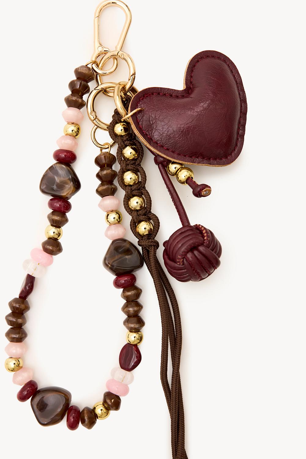 Llavero burdeos con corazón