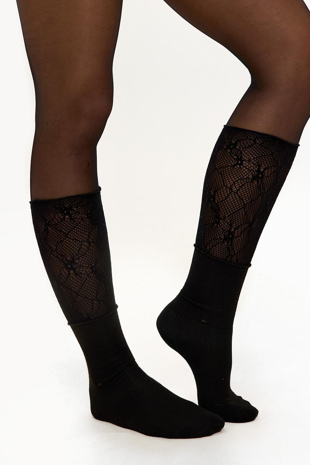Zwarte sokken met kant