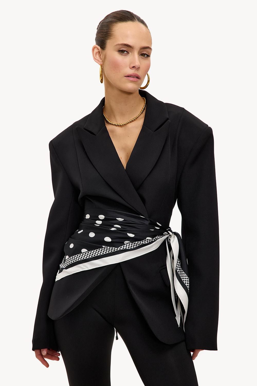 Zwarte sjaal met stippen