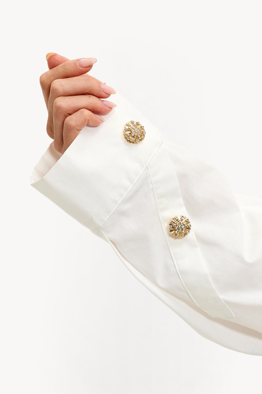 Pack de 2 cubrebotones dorados con strass