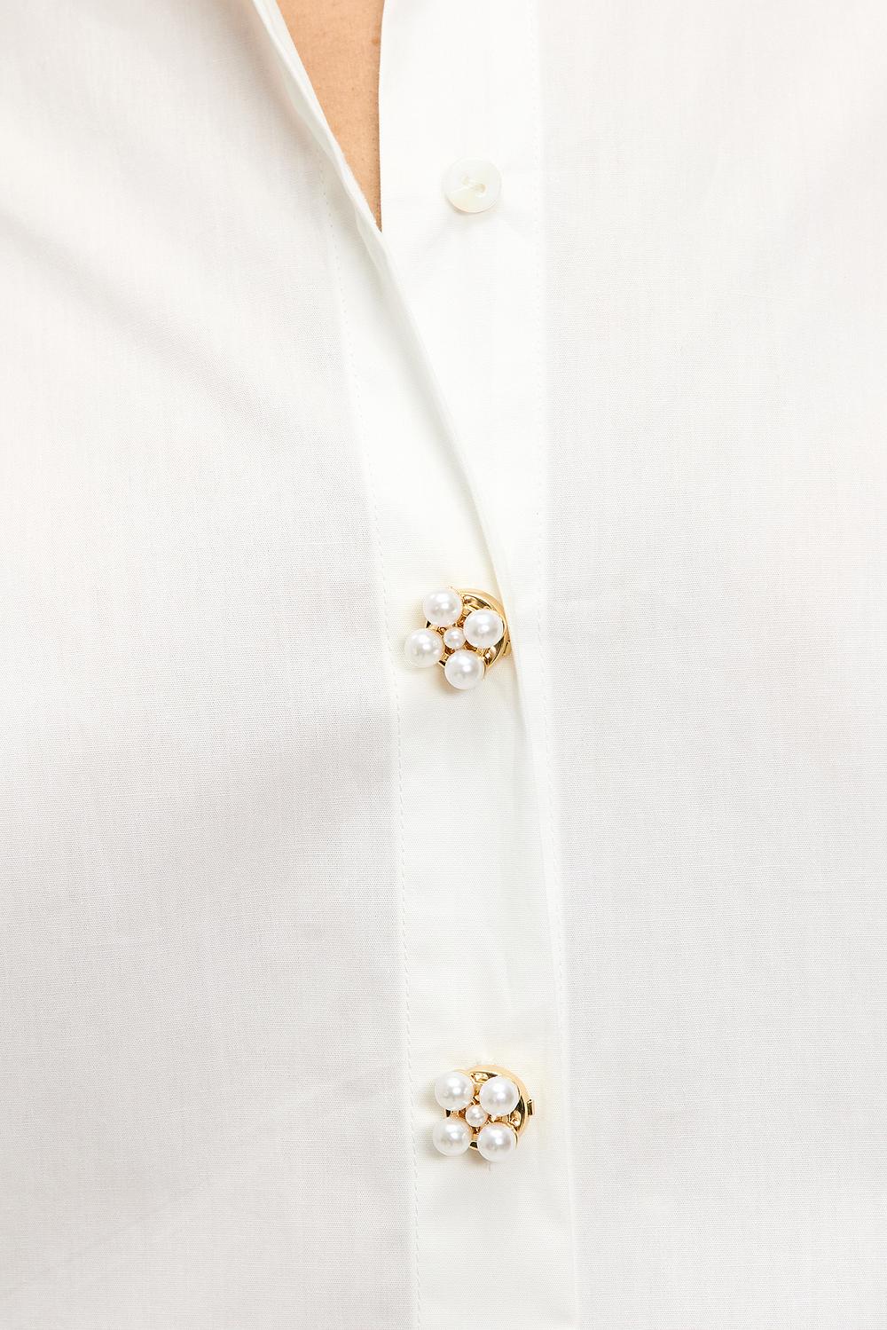 Gold 2-pack button cover with white pearls