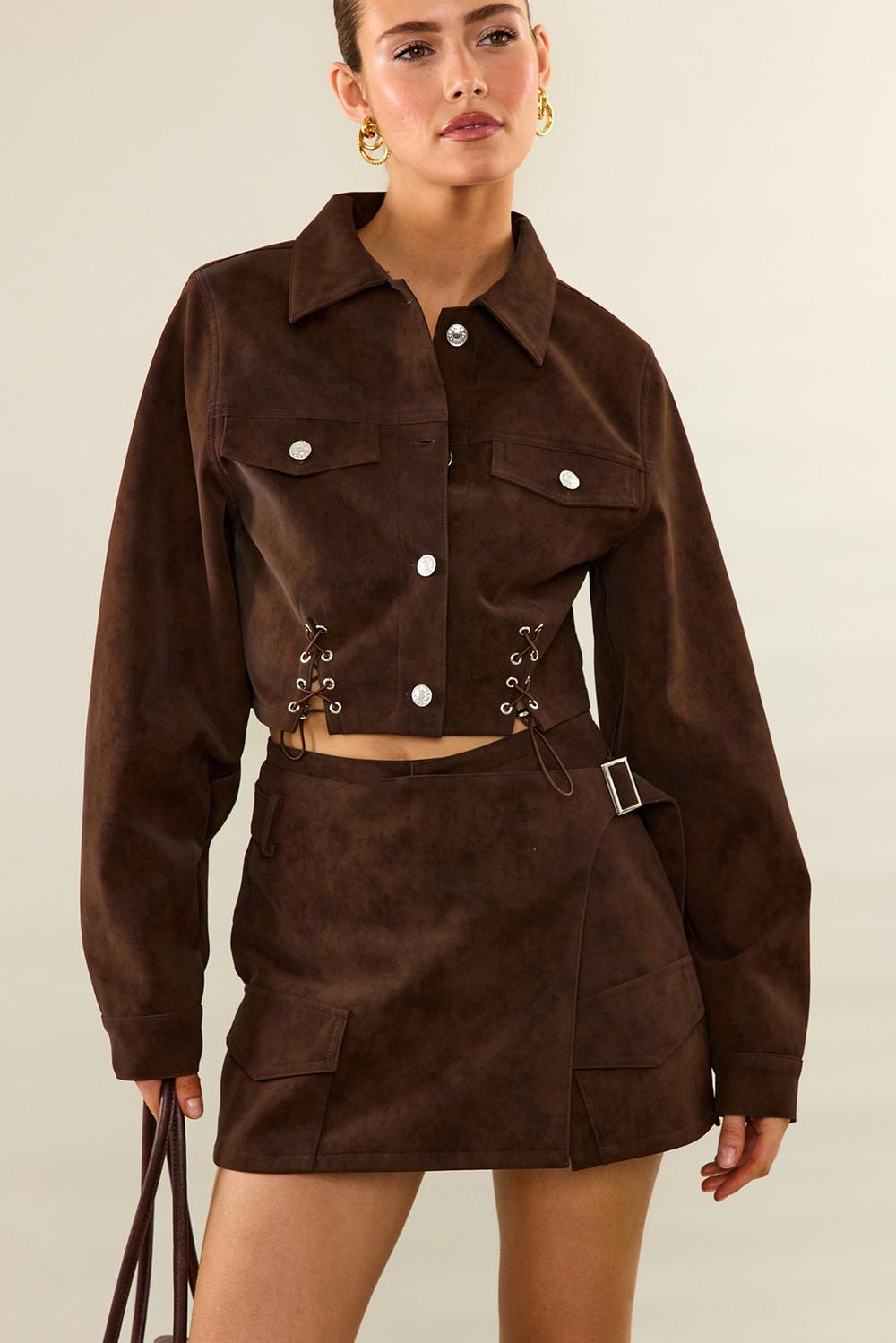 Bruine suède look jacket