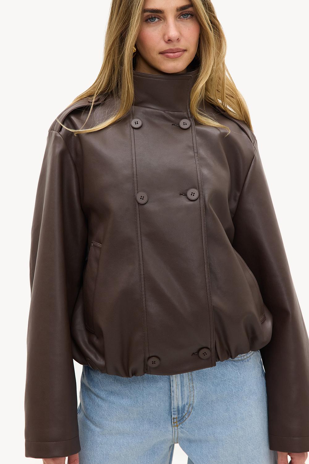 Brown PU jacket