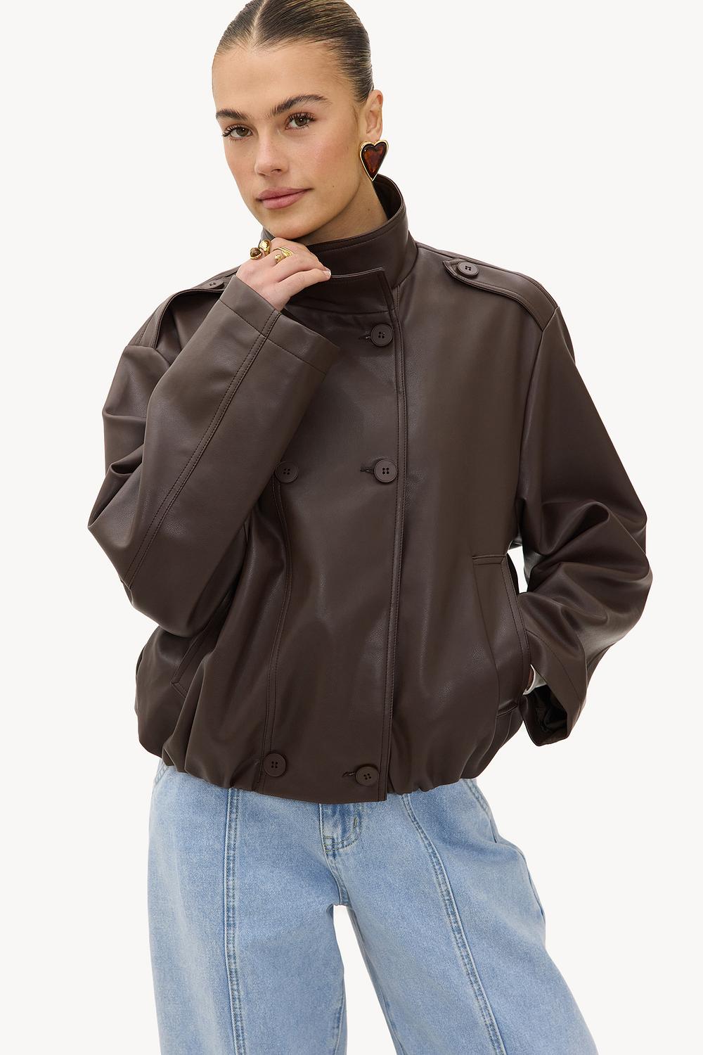 Brown PU jacket