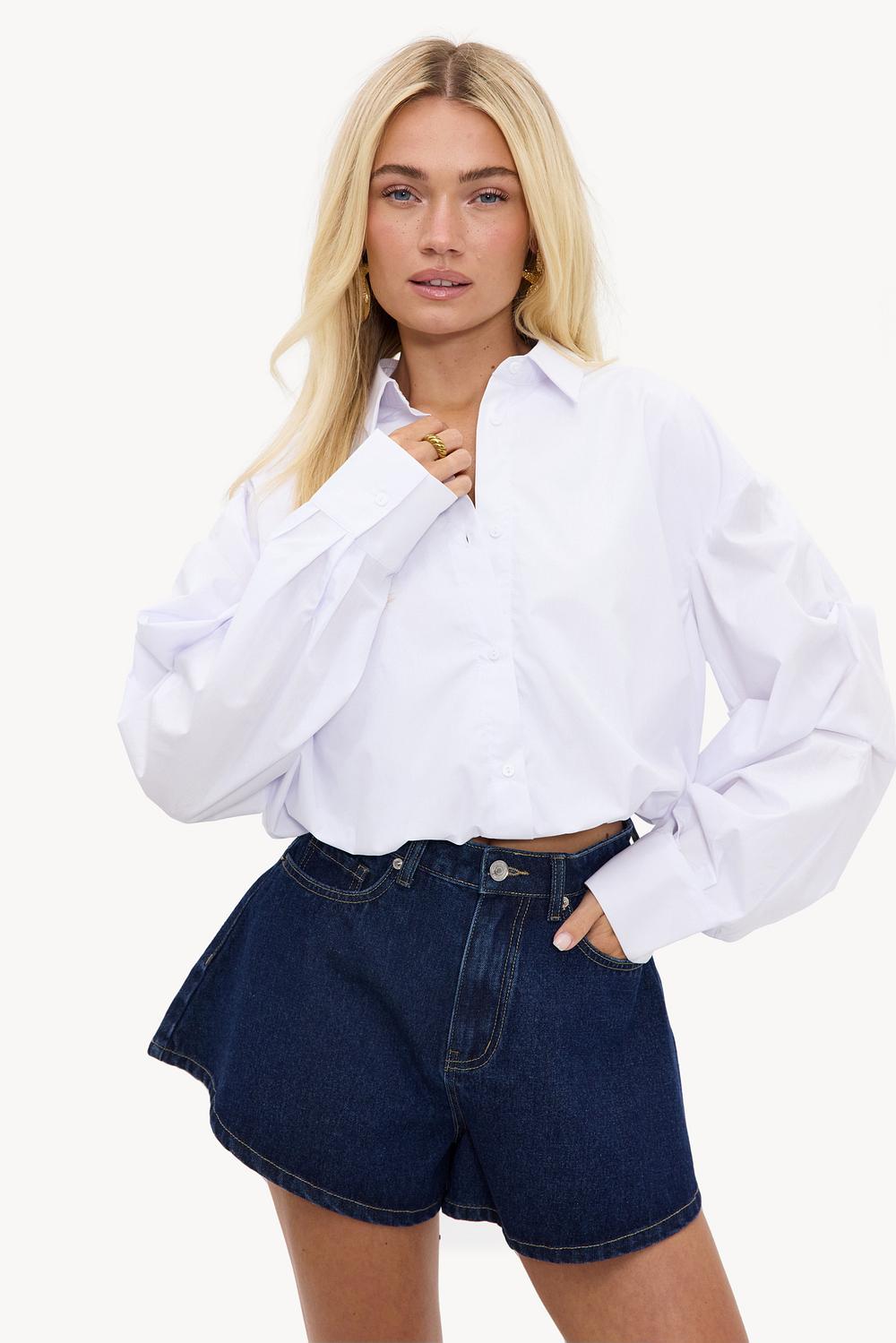 White cropped blouse