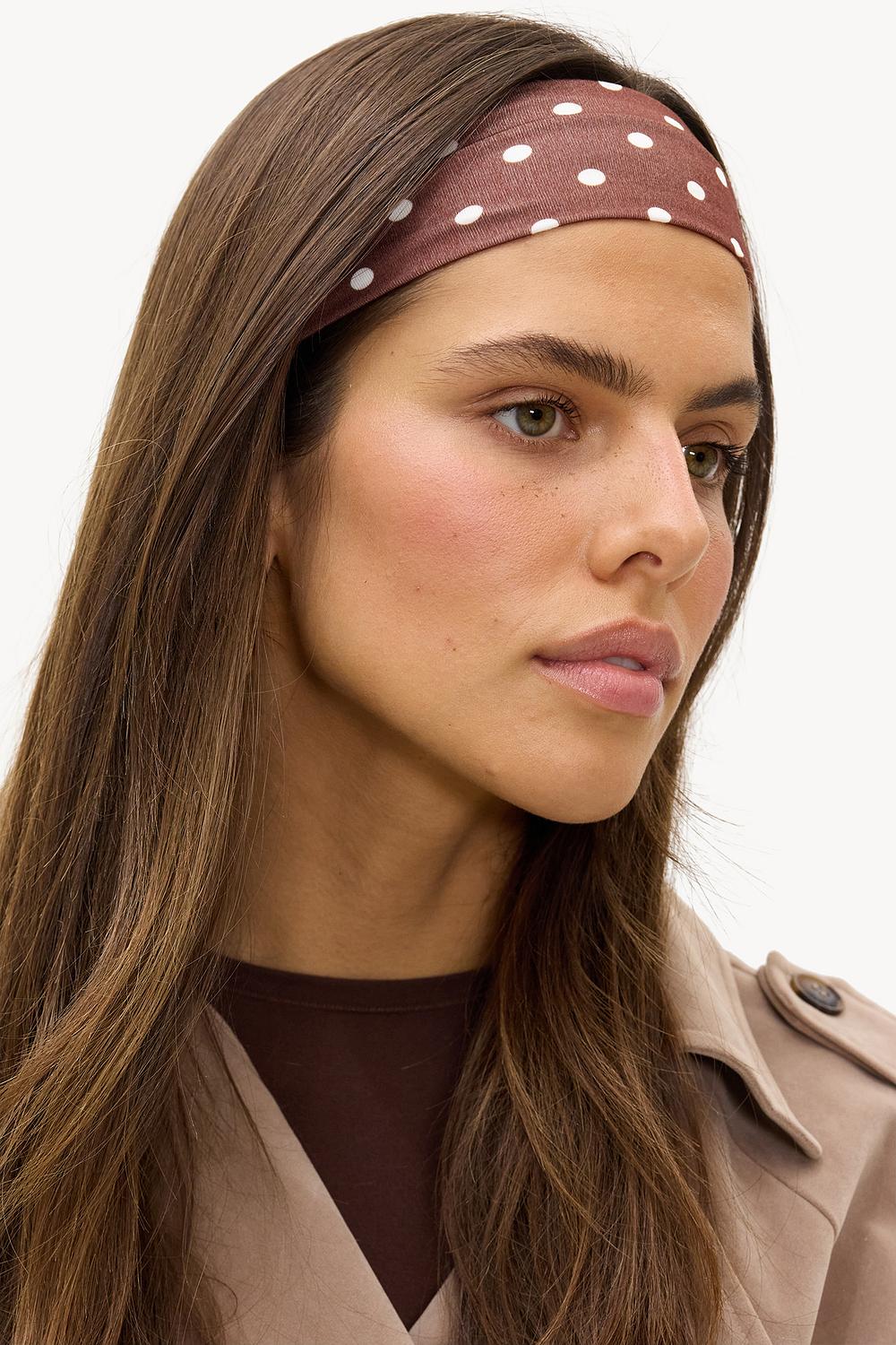 Bandeau brun à pois