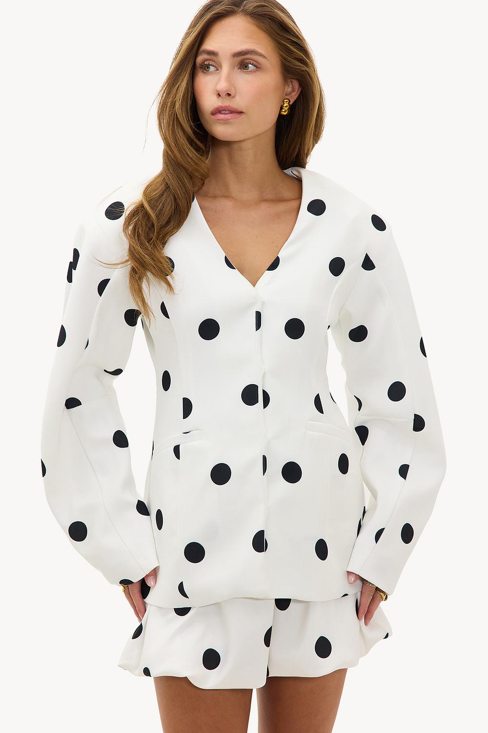 White polka dot skirt