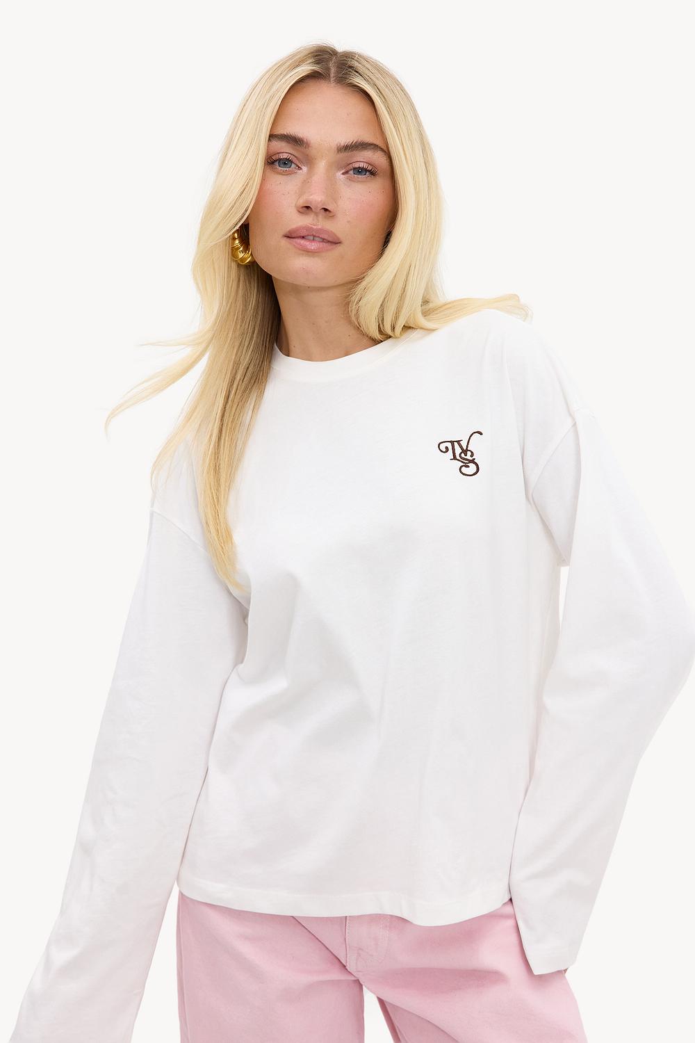 T-shirt à manches longues blanc