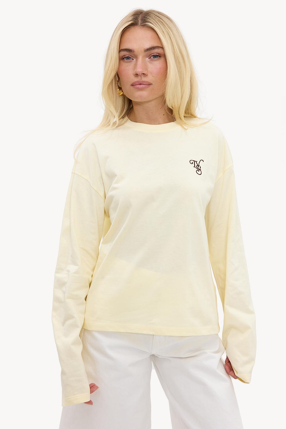 T-shirt à manches longues jaune clair