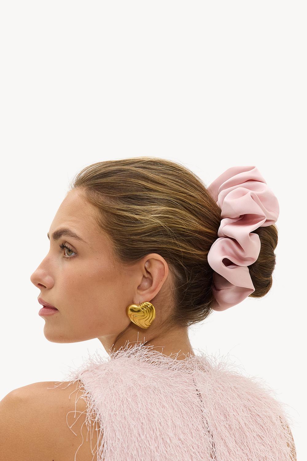 Roze scrunchie