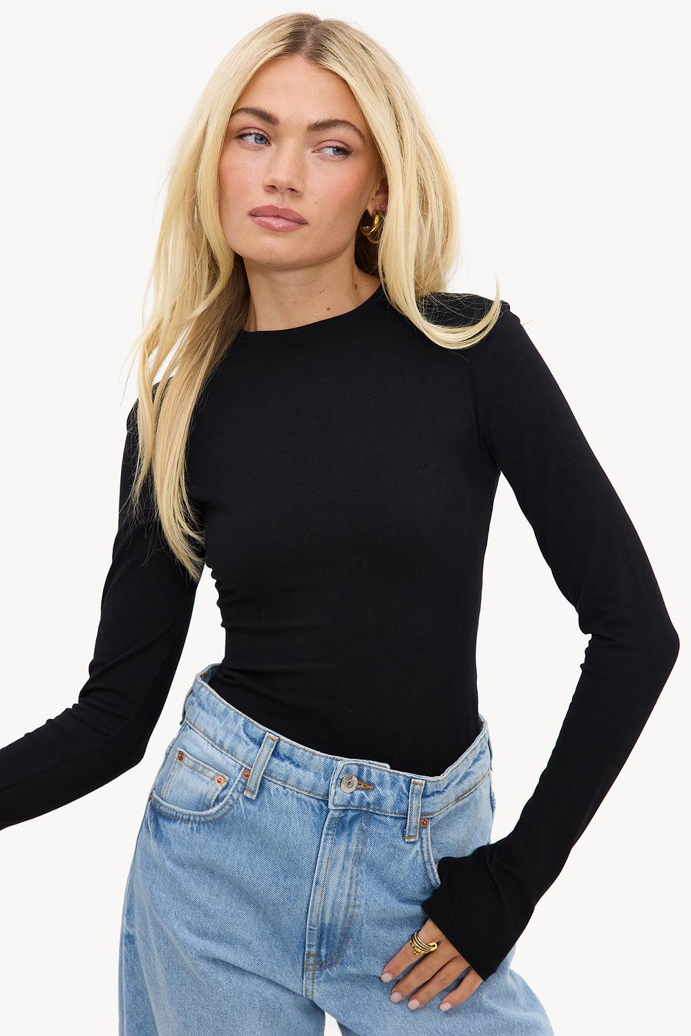 Black long-sleeve top