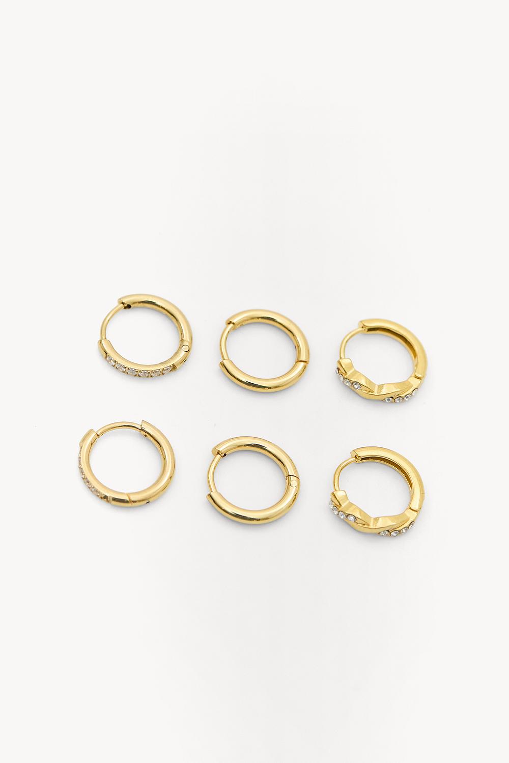 Gold earrings 3-pack