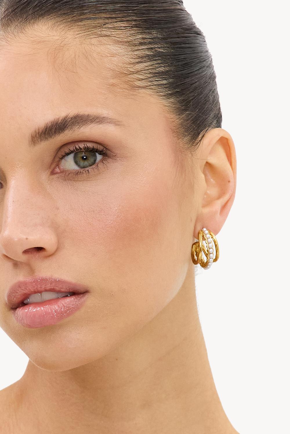 Pendientes de oro con perlas