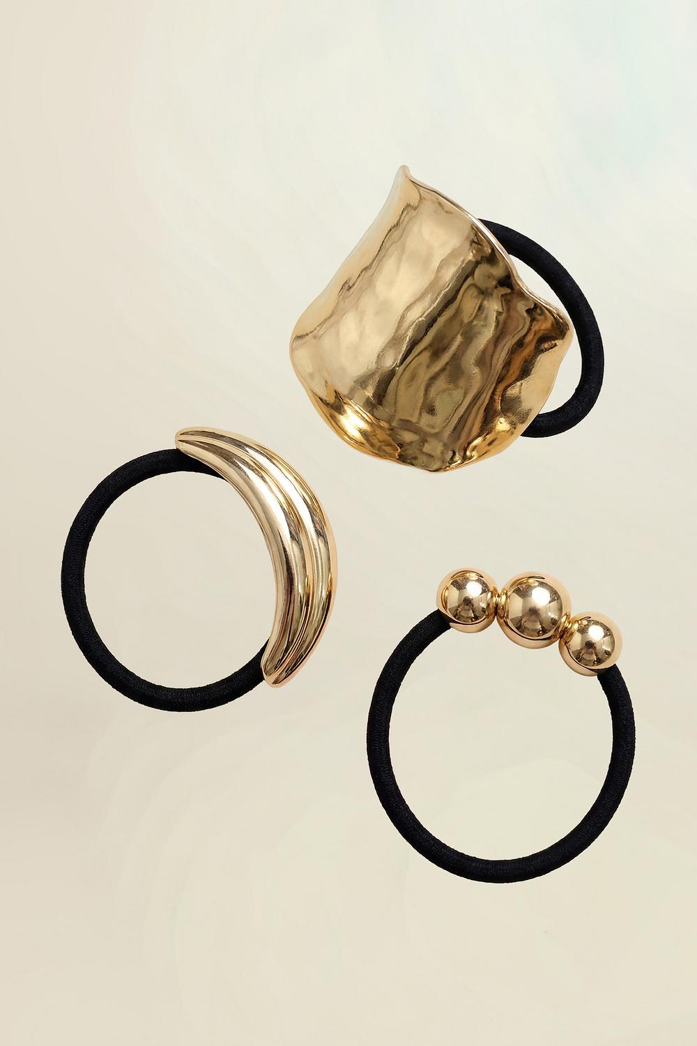 Lot de 3 élastiques à cheveux dorés