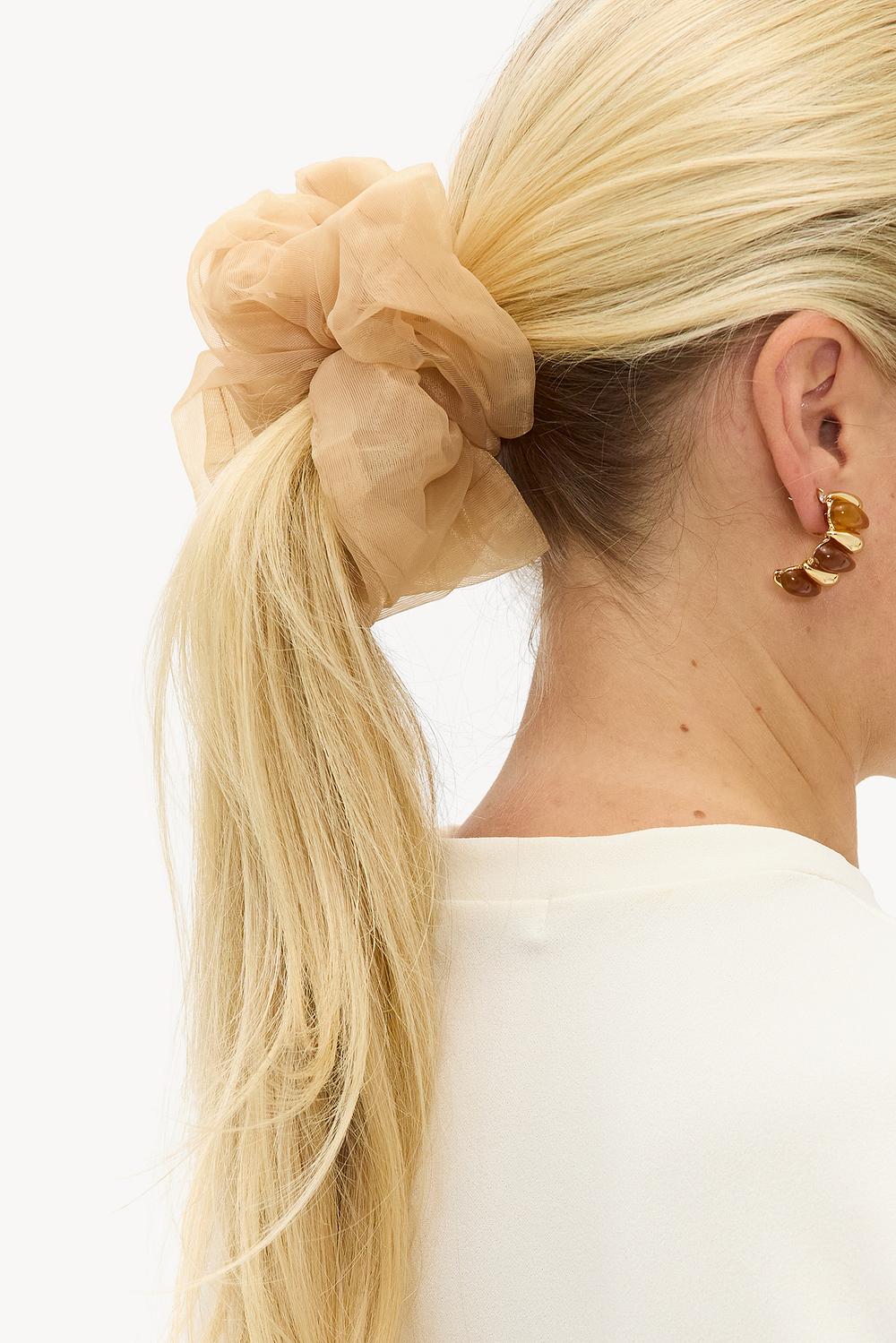 Chouchou beige avec maille