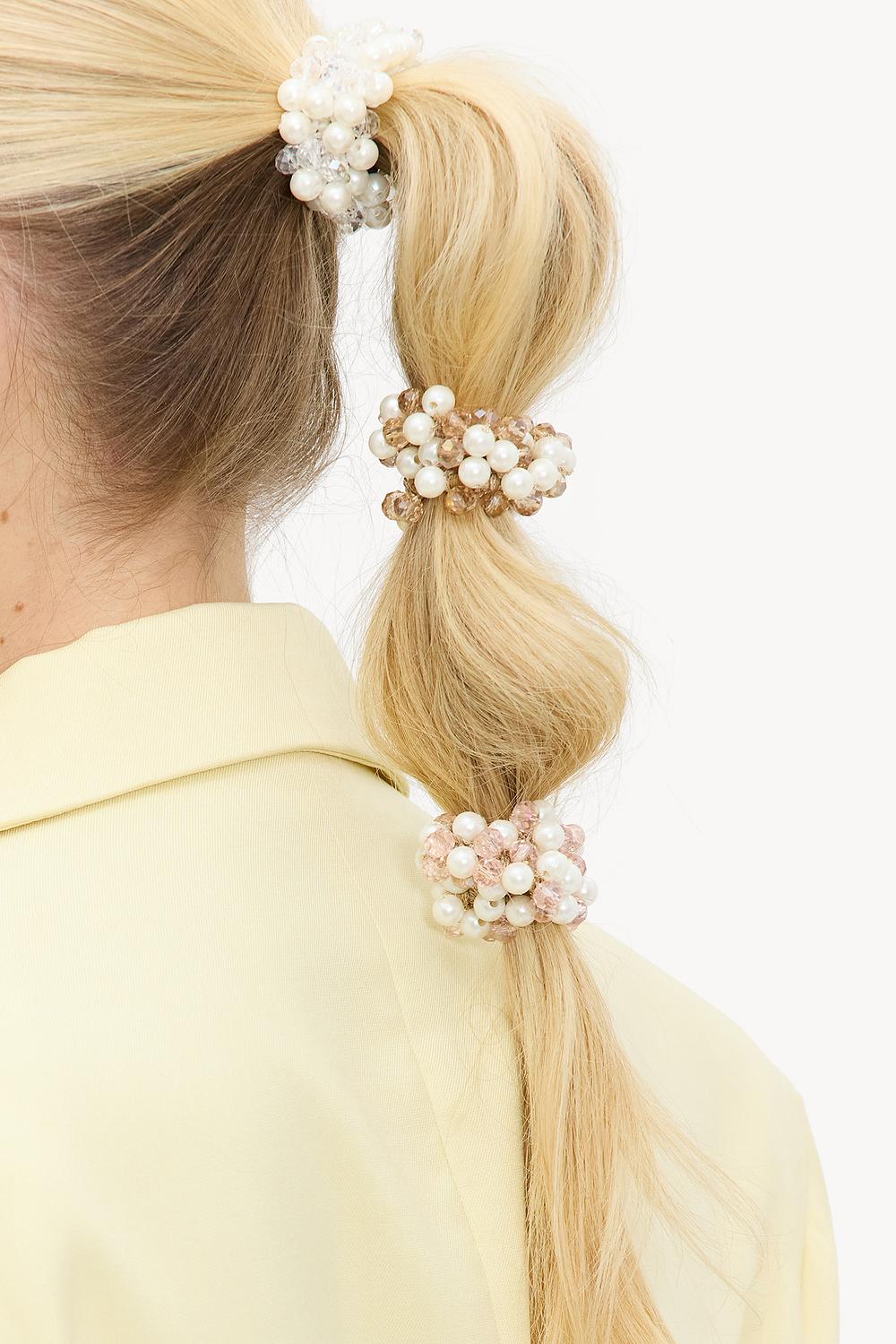 Élastiques à cheveux avec perles, lot de 3