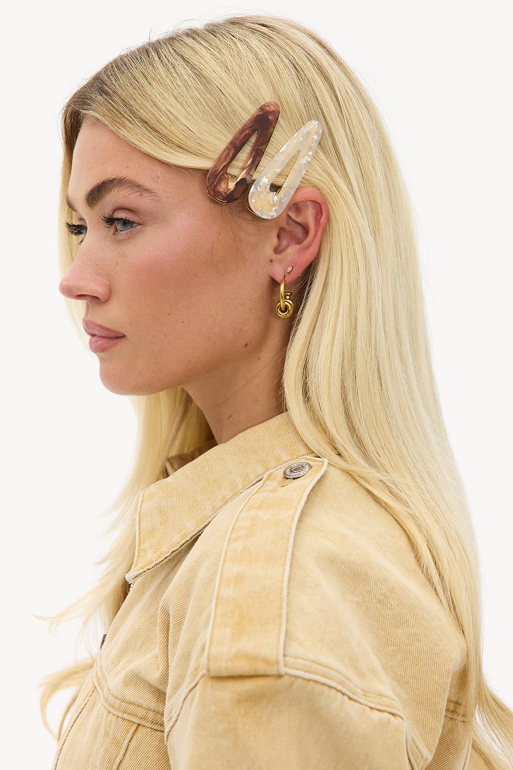 Pinzas para el pelo marrones, paquete de 2.