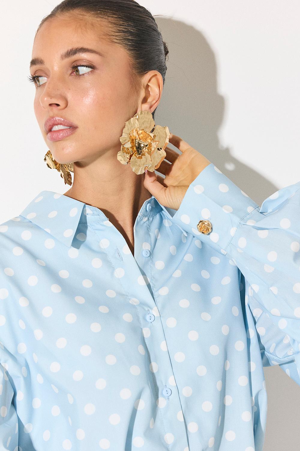 Gouden 2-pack button cover met bloem