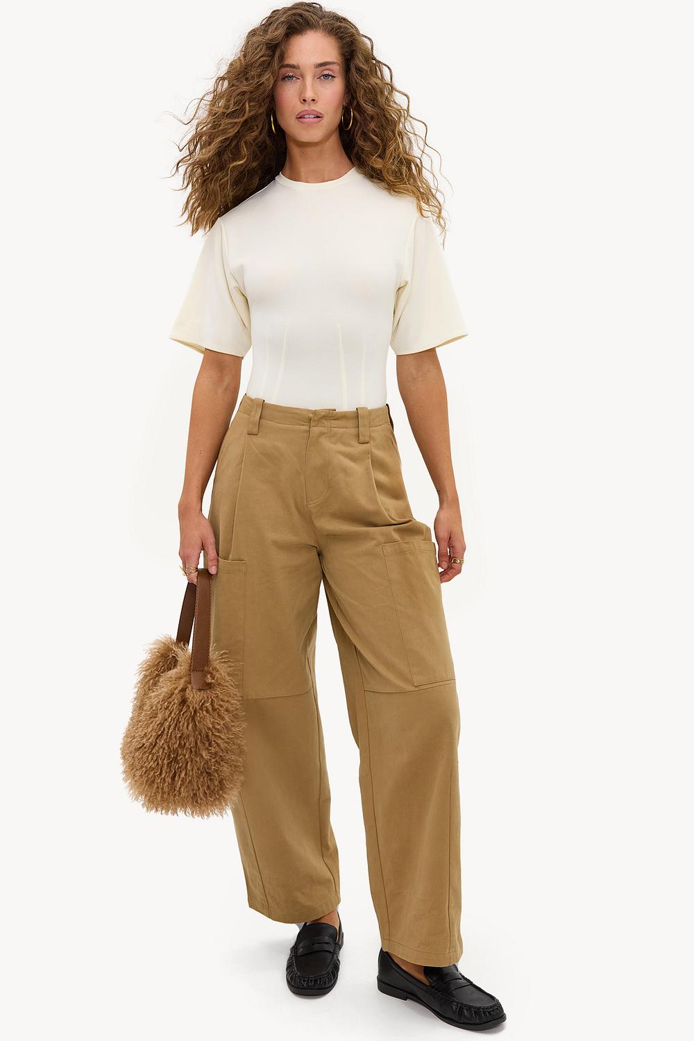 Pantalon cargo beige