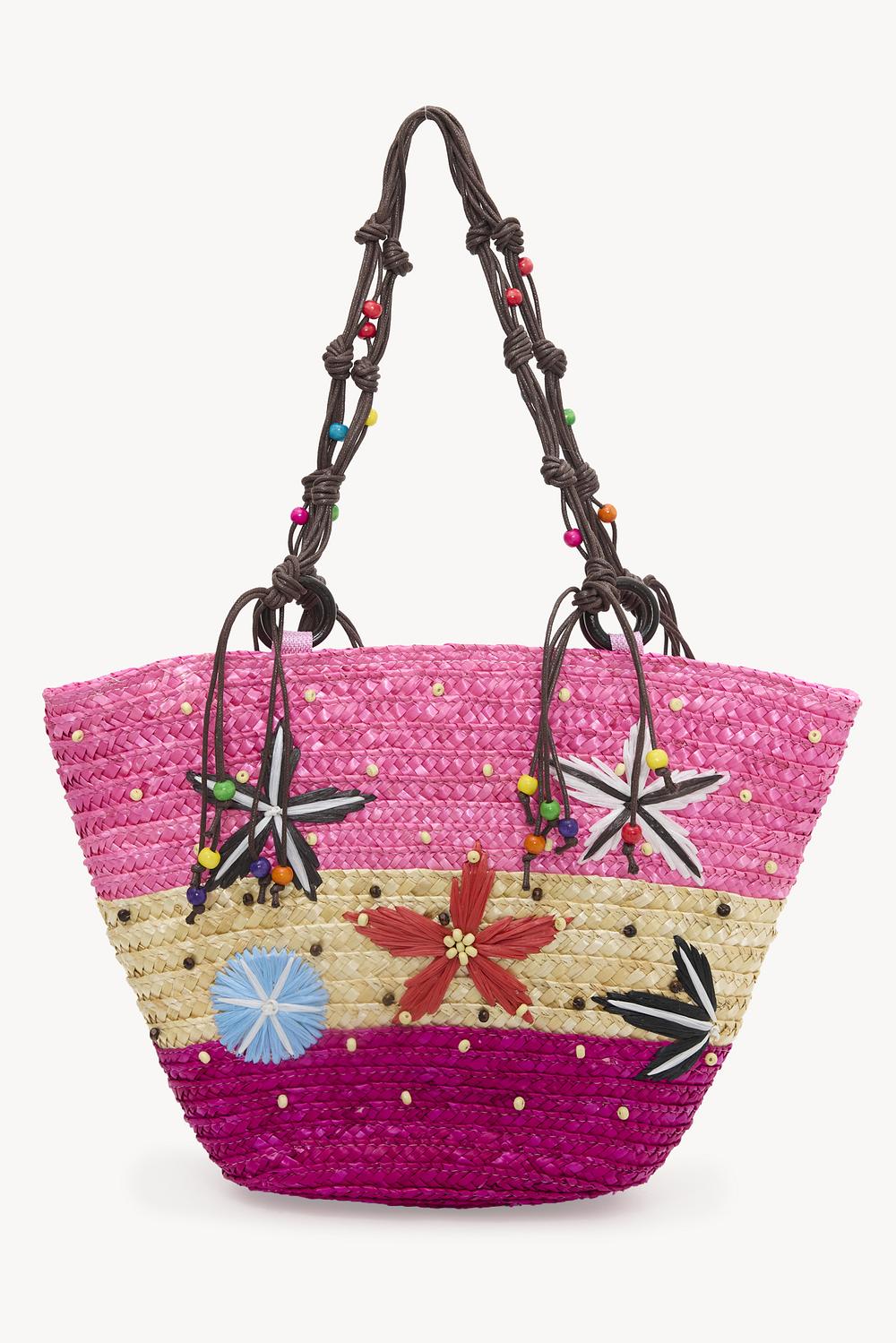Bolso de mimbre rosa