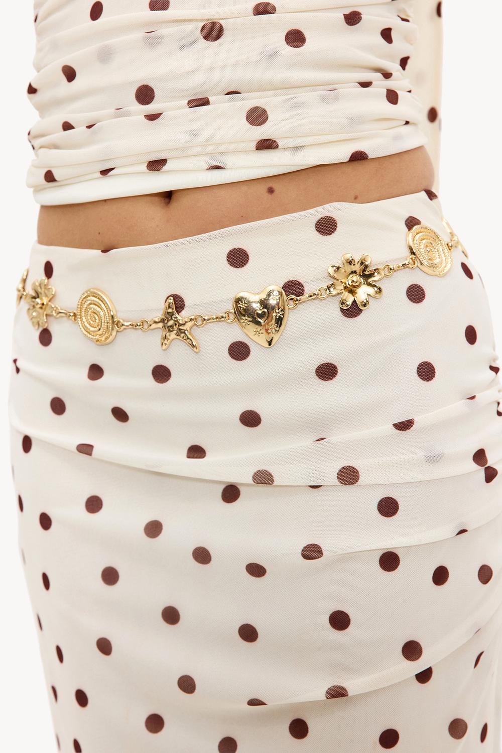 Gold belt with charms