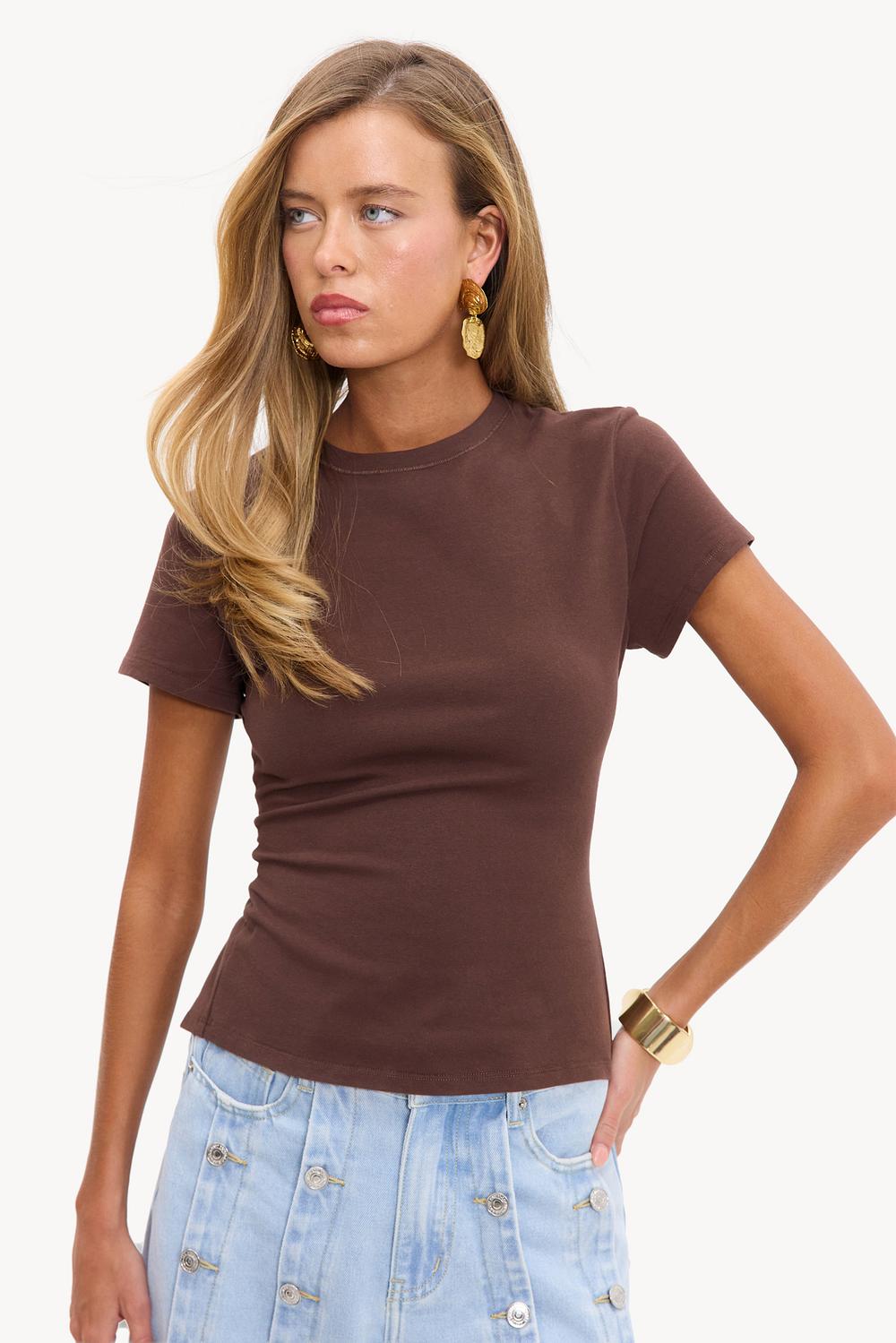 Brown open-back top