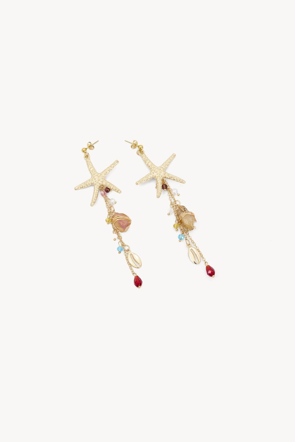 Pendientes dorados con forma de concha