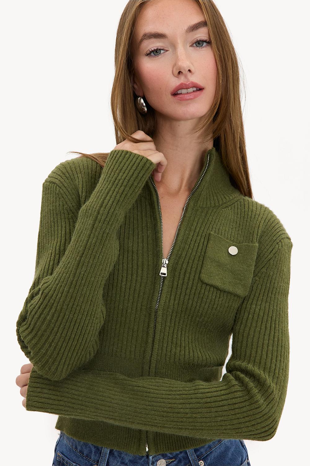 Dark green cardigan