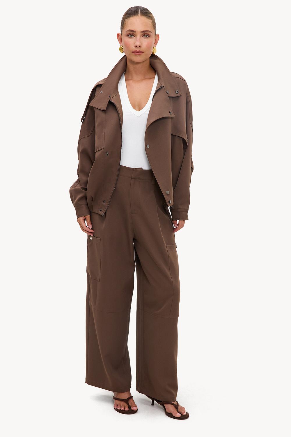 Brown cargo trousers