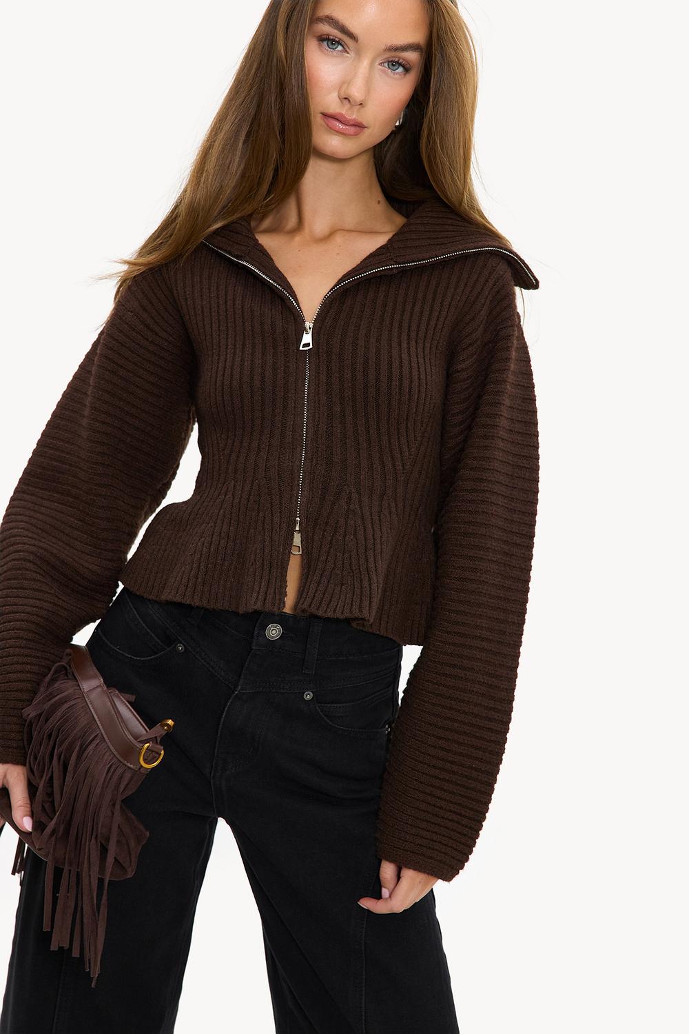 Dark brown cardigan