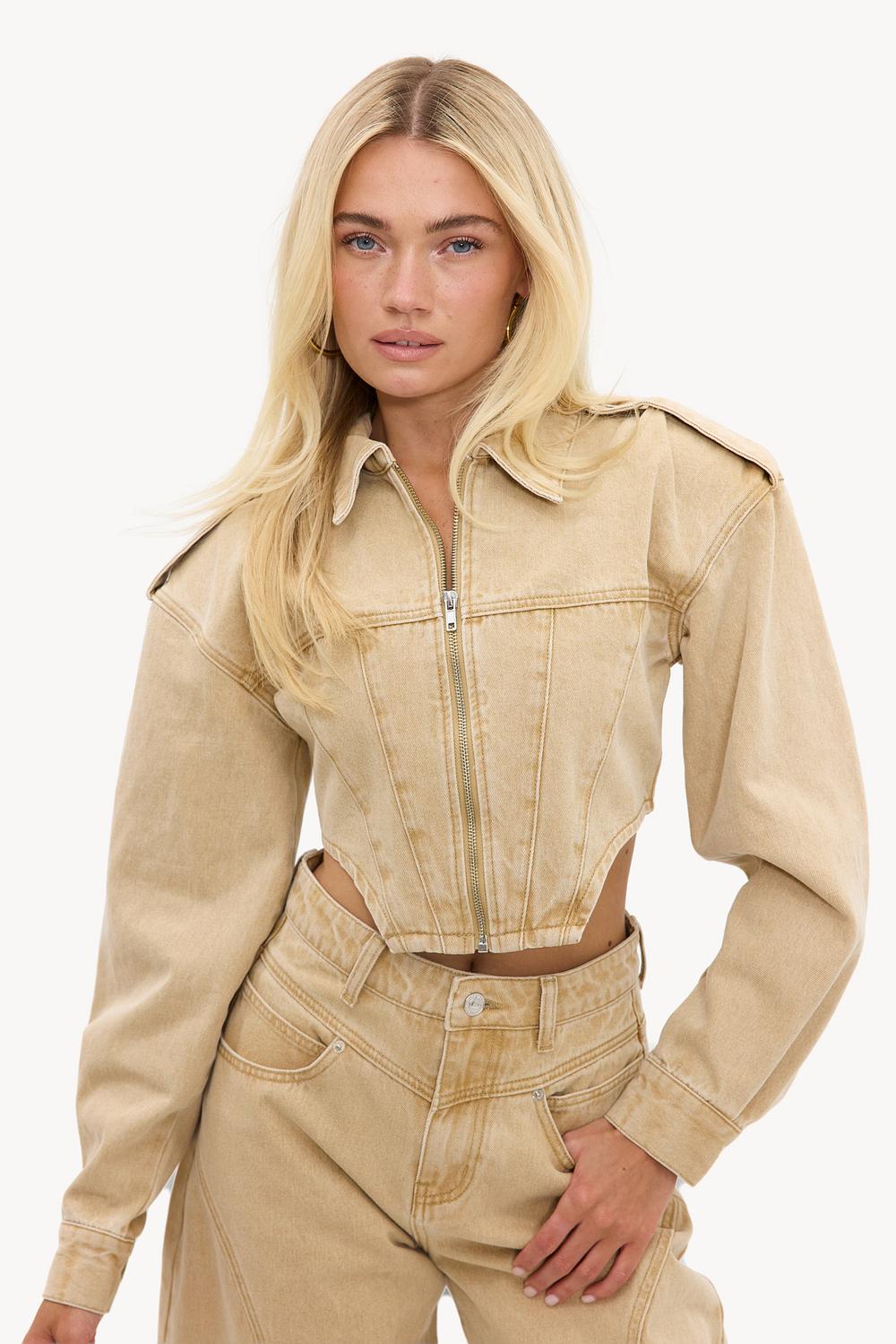 Beige denim jacket