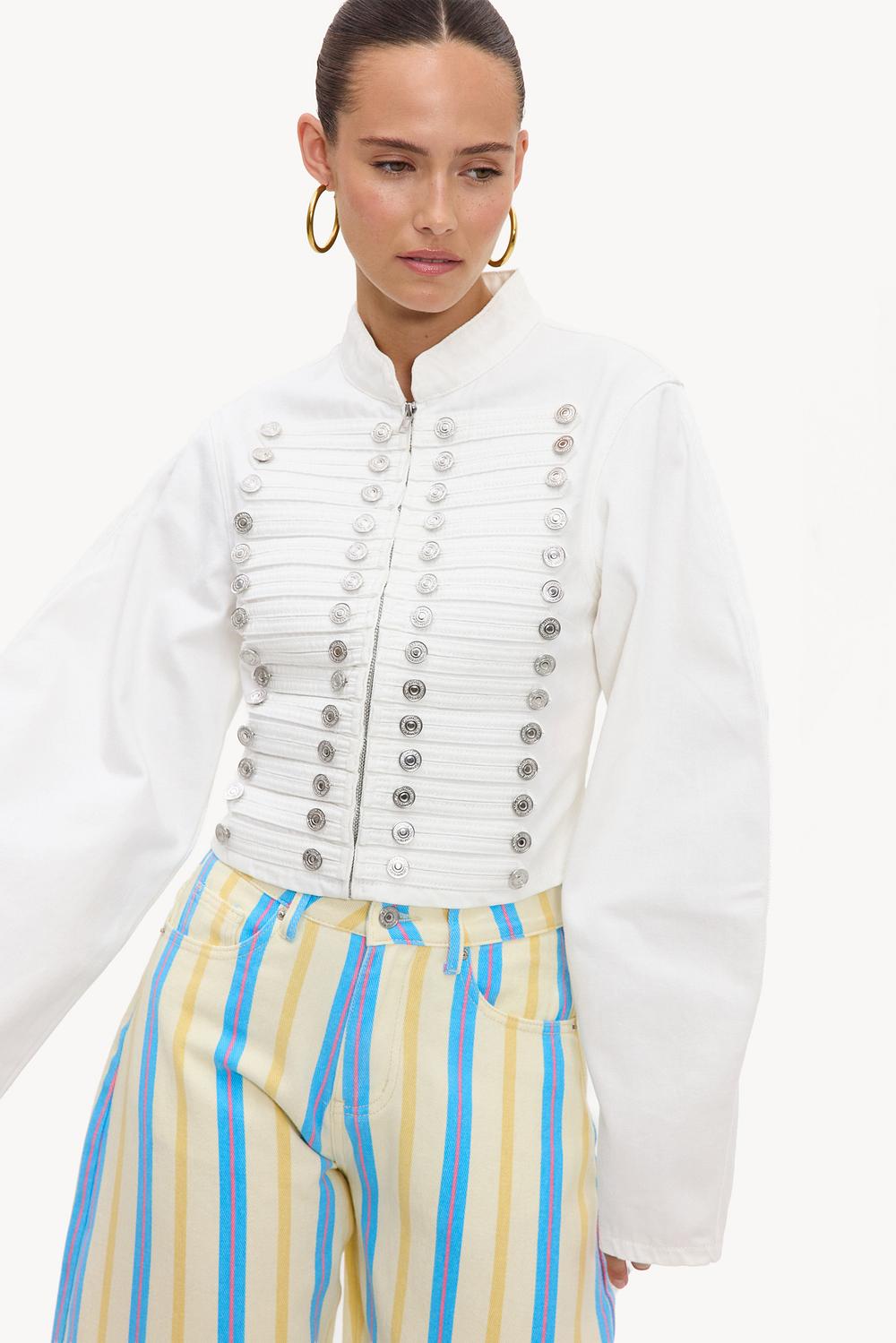 White jacket with button details