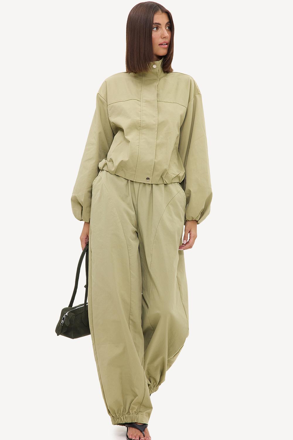 Light green parachute trousers