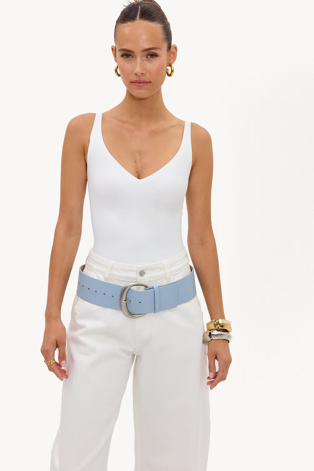 Ceinture large bleu clair