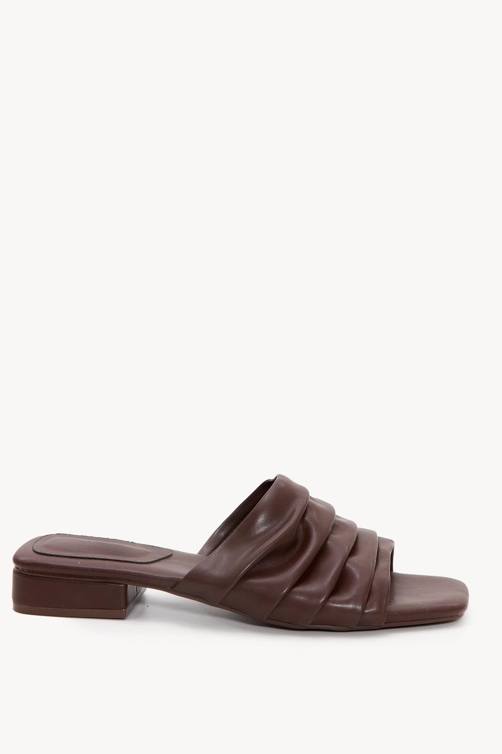 Brown PU slip-ons